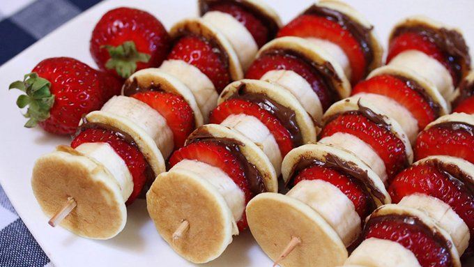 Banana to pancakes Strawberry Kabobs! strawberry  Nutella make Pancake how banana